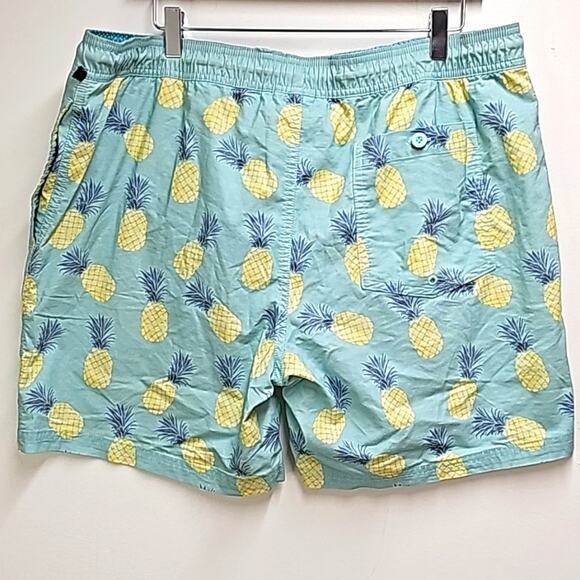 Goodfellow & Co. Men's Swim Trunks Teal with Blue and Yellow Pineapples Size XL - Picture 4 of 9